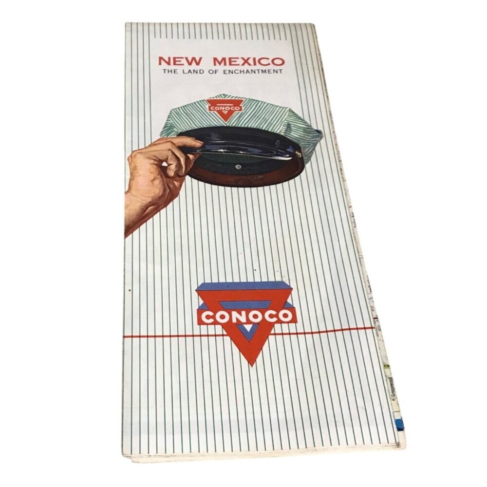Conoco Santa Fe & Vicinity New Mexico Road Map Vintage 1962
